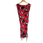 Rat & Boa Maribella Mini Body Con Ruching Dress Red Black Floral Size Medium Photo 2