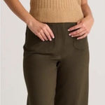 Quince  Ultra-Stretch Ponte Cropped Wide-Leg Pants Olive Green Size 16 Photo 0