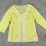Michael Kors Embroidered Tunic‎ Top Cover Up Lightweight Yellow L Size L Photo 0
