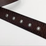 None Leather Belt Brown with Brushed Silver Studs Photo 3