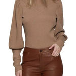 Walter Baker  ribbed high neck puff sleeves sweater size  small‎ Photo 0