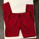 New York & Company Red Denim Low Waist Legging Jean 6 Cherry Girl Rainbow Preppy Photo 0