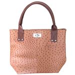 Braciano Caramel Faux Ostrich Textured Tote Bag Purse Brown Photo 0
