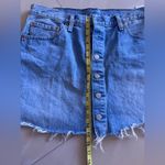 Levi's Premium Button Front Denim Mini Skirt Raw Edge 32 Waterless Sustainable Photo 7