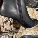 Andrew Geller Snake print Black Booties Size 6.5 Boots 3” heel Snakeskin Photo 9
