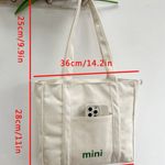Boutique Canvas Tote Bag White Photo 4