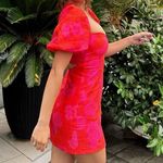 ZARA  dress mini puff wide sleeve cut out hot Pink Floral wedding summer vacation Photo 9