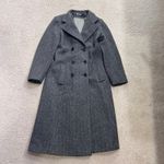 Vtg. Forecaster of Boston Wool Blend Herringbone Double Breasted Trench Coat Gray Size 8 Photo 12