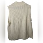 Talbots NEW  Cream Knit Ribbed Zip Mock Neck Sweater Vest Photo 1
