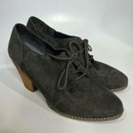 Dr. Scholl’s credit charcoal gray perforated suede heels 8.5 lace up oxford heel Photo 1