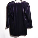 Impressions VTG Dark Purple Velvet Blouse 3/4 Sleeve Velour Top Dark Romantic 90s M Ruffle Photo 4