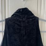 Black Mock Neck Crushed Velvet Floral Paisley Print Knee length Dress Large NWT Photo 4