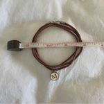 Fossil  Brown Suede Bracelet or Necklace Enamel Round M‎ Charm Rustic Boho Vibes Photo 7
