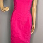 EXPRESS Stretch Strapless MIDI Dress Hot Pink and Black Size 8 Photo 3