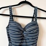 Nip Tuck Navy Sorrento Stripe Joanne Front Twist One Piece Swimsuit Size 4 Photo 2