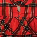 J.Crew NWT Tartan Flannel Ruffle Trim Long Sleeve Popover Top Size XXS Photo 4