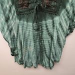 Just Cruising Tie Dye Ombre Tunic Dress "Free Size" Turquoise Embroidered Boho Blue Size L Photo 3