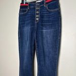 CAbi Size 6 Button Fly Skinny Jeans Style 3751 Spandex Stretch Belted Dark Wash Photo 1