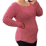 American Eagle SMALL Striped Long Sleeve Raw Round Hem Soft & Sexy Jegging Tee Photo 3