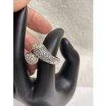Sterling Silver Scroll Bypass Crossover Wrap Accented Ends Ring AB 925 Sz: 7 Photo 1