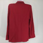 White Stag  Womens Crinkle Button Front Shirt Blouse Red Long Sleeve S‎ Photo 2