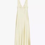 ZARA  Elegant butter yellow satin maxi long  Dress evening party wedding Photo 11