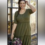 Matilda Jane  Women's‎ Day Army Green Tiered Maxi Dress Size M Photo 3