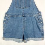 Old Navy  Slouchy Jean Short Overalls Shortalls Size XL Cotton 4" Inseam Cuffed Photo 3