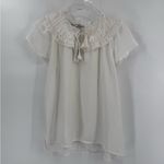Derek Lam  10 Crosby white short sleeve blouse size large NWT Photo 1