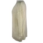 Covington  Sz XL Gold Metallic 3/4 Sleeve Crew Neck Sweater Cream Textured Front Photo 3