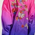 Silence + Noise UO Late to the Party Windbreaker Jacket Coat Floral Pink Photo 0