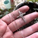 Sterling Silver CZ Cross Necklace Faith Hope Love Infinity Photo 1