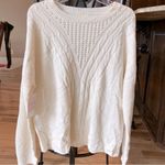 Dress Up Cable Knit Crewneck Cream Beige Pullover Sweater Womens Large Comfy Photo 1