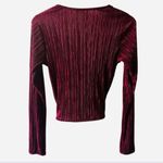 ASOS Red Plunge Crop Top Size 4 Cropped Wrap Twist Wine Burgundy NYE shiny sexy Photo 2