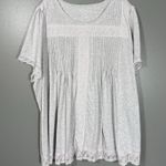 Woman Within Gray Lace Trim Cottage Boho Top - 26/28 (2X) - Women's Plus Size Photo 0