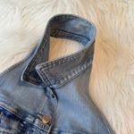 Gap Denim Halter Dress Button Front Blue Jean Size 8 Collared Jumper Photo 3