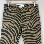 NILI LOTAN Jenna Pants Tiger Print Straight Leg Low Rise Size 2 or 27 Tan Photo 3