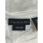 Tahari 100% Linen White Button Back Top Women’s XL Lightweight Short Sleeve Photo 3