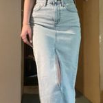 Universal Threads Floor Length Jean Skirt With Front Slit  Photo 0