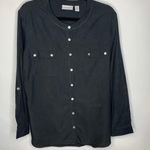 Chico's Black Blouse Cargo Pockets Sz 3 XL Photo 0