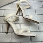 Good American NIB WHITE TERRY SLIP ON SANDALS Photo 2