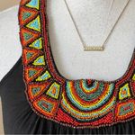 Boston Proper  | Black Beaded Neckline Tank Top Sz XS Photo 2