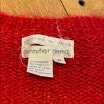 VTG Mohair Hand Knitted Postbox Red Cardigan w pockets Jennifer Reed Medium Photo 2