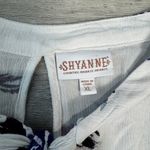 Shyanne  white floral long sleeve tie front blouse size XL E12 Photo 1