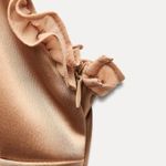 ZARA  maxi dress bodycon slip satin ruffle carmel evening wedding cocktail Photo 18