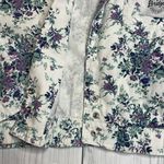 90s Vintage Floral White Cropped Denim Jacket Bridge Sports Wear Large Photo 2