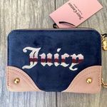 Juicy Couture  Regal Blue & Pink Velour Zip Wallet with Embroidered Logo Photo 0