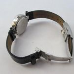 Gucci Paolo  Women's Rhinestone Accented Silvertone Black Leather Band Watch Photo 3