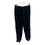 Rebecca Taylor Black Velvet Jogger Track Pants Tie Waist Size 2 Photo 4