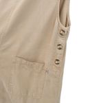 Amy K Su AKS Tencel Pinafore Jumper Maxi Buttoned Pockets Tan Light Brown Dress Size M Photo 3